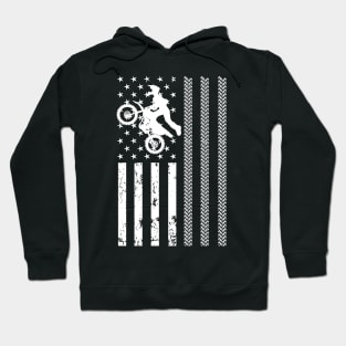 Motocross American Flag - US Sports Hoodie